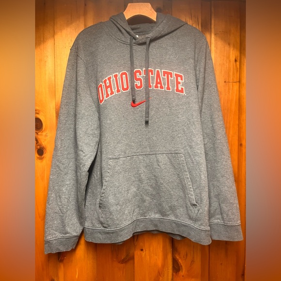 Ohio State Buckeyes Hoodie Mens Large Gray Heavyweight Pullover Nike Stitched - Picture 1 of 5